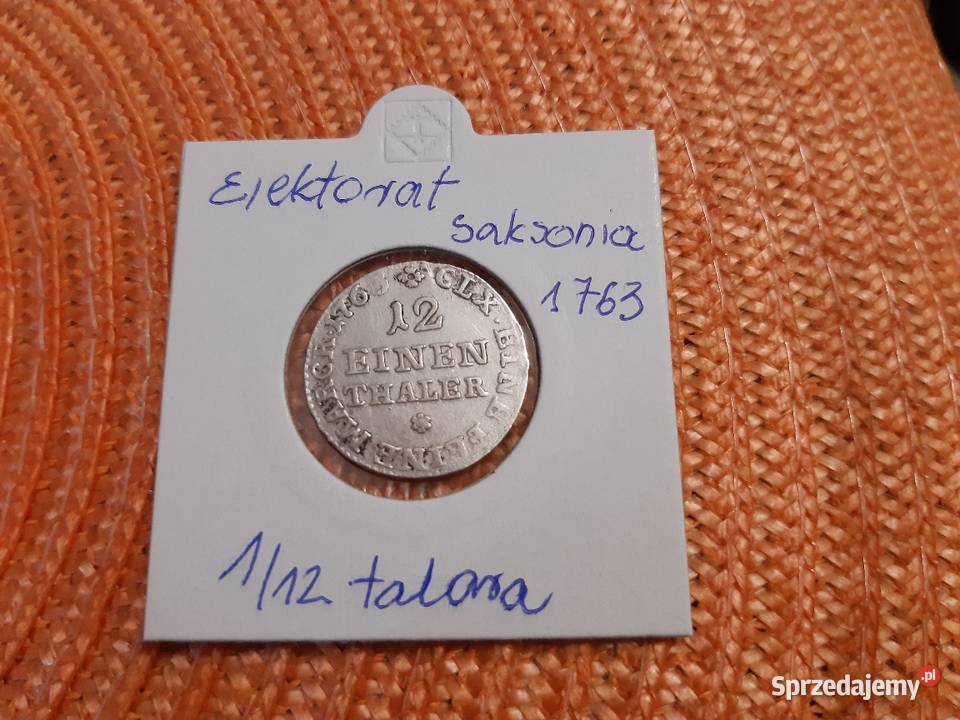 moneta srebrna Elektorat Saksonii z 1763r Łomża