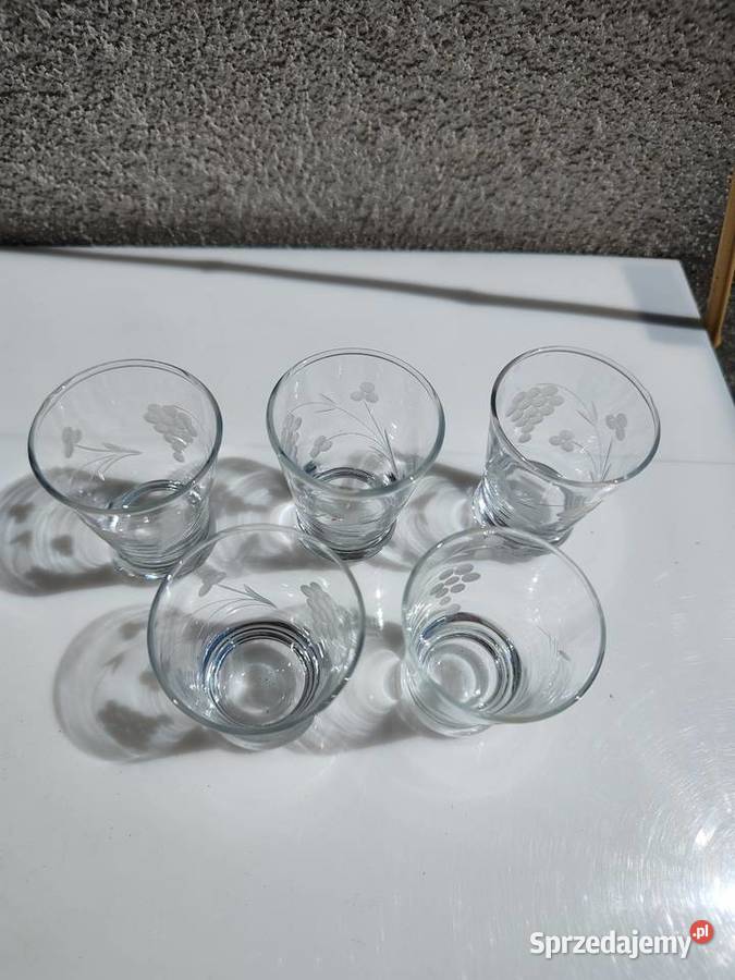Kieliszek grawerowany vintage retro z PRLu 5