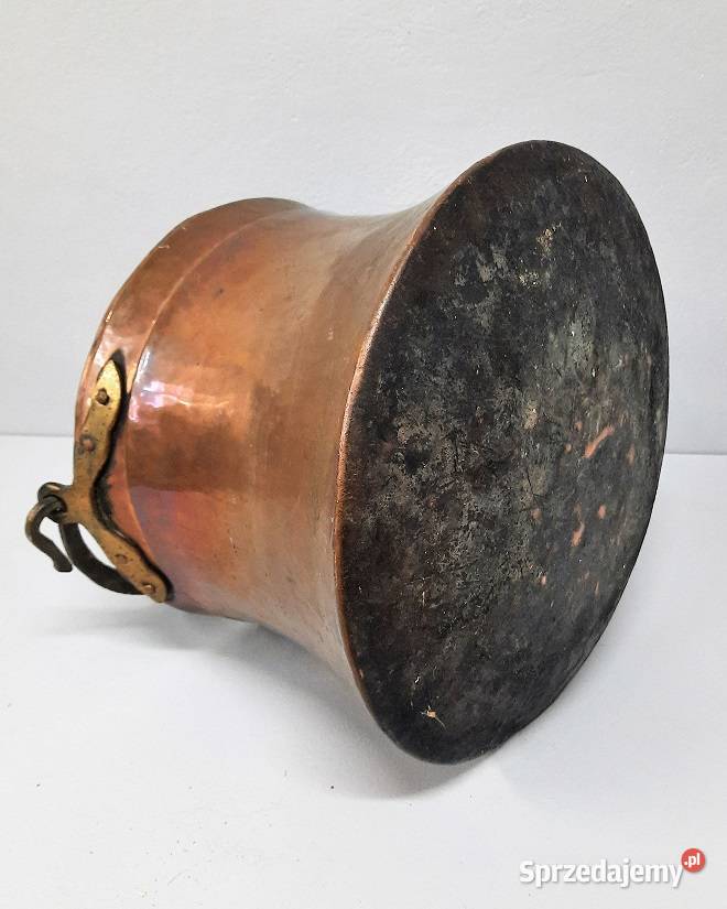 Duży Stary Miedziany Garnek AntykiMarki mazowieckie Marki