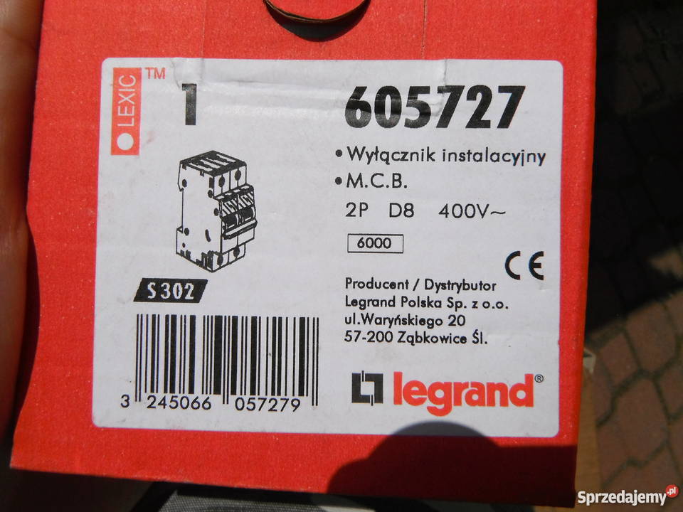 Wyłącznik nadprądowy Legrand S302 P2 D8 400V mazowieckie Barak sprzedam