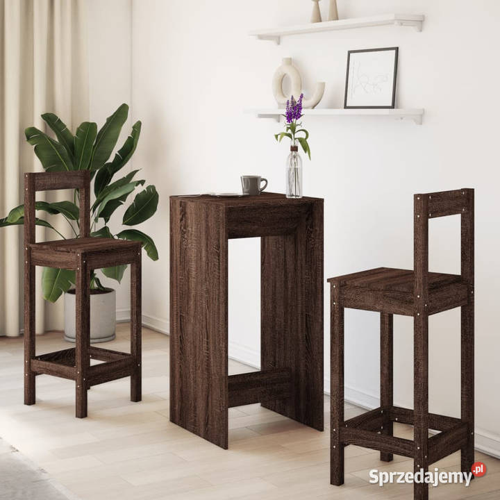 Stolik barowy brązowy dąb 51x50x1035 WM854424 sprzedam