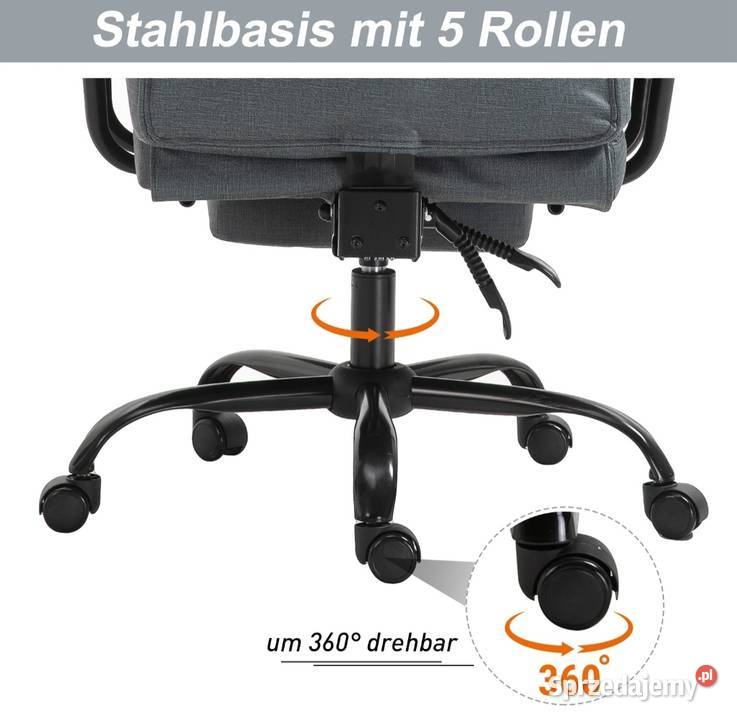 Fotel biurowy z regulacją wysokości z podnóżkiem Pozostałe