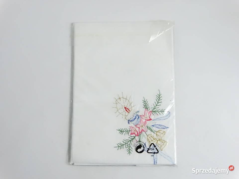 Haftowana serweta świąteczna 80x80 NOWA 100 lubelskie Biłgoraj