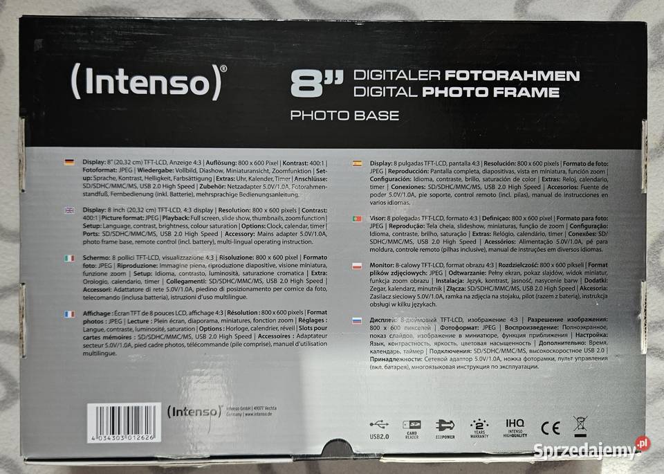 Ramka fotograficzna INTENSO 8 Instalacje Kraków sprzedam