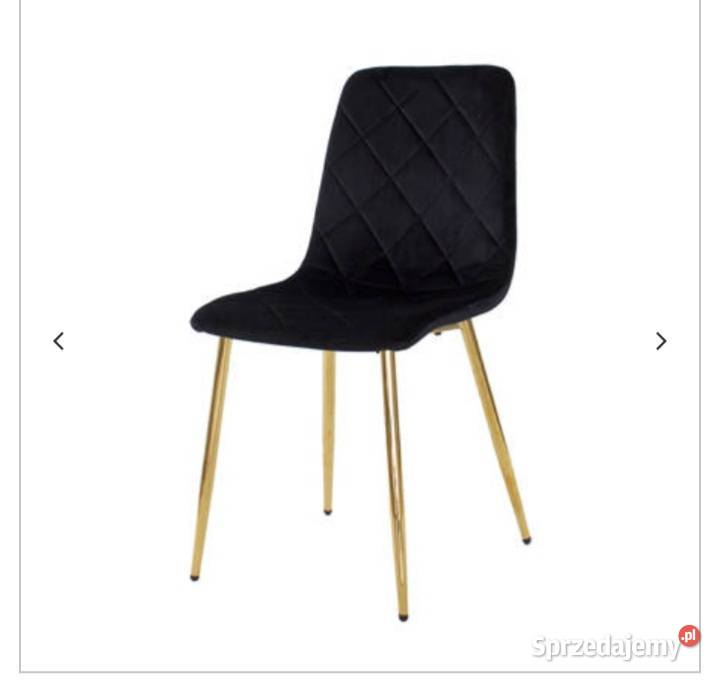 Krzesło czarne na złotych nogach welurowe
