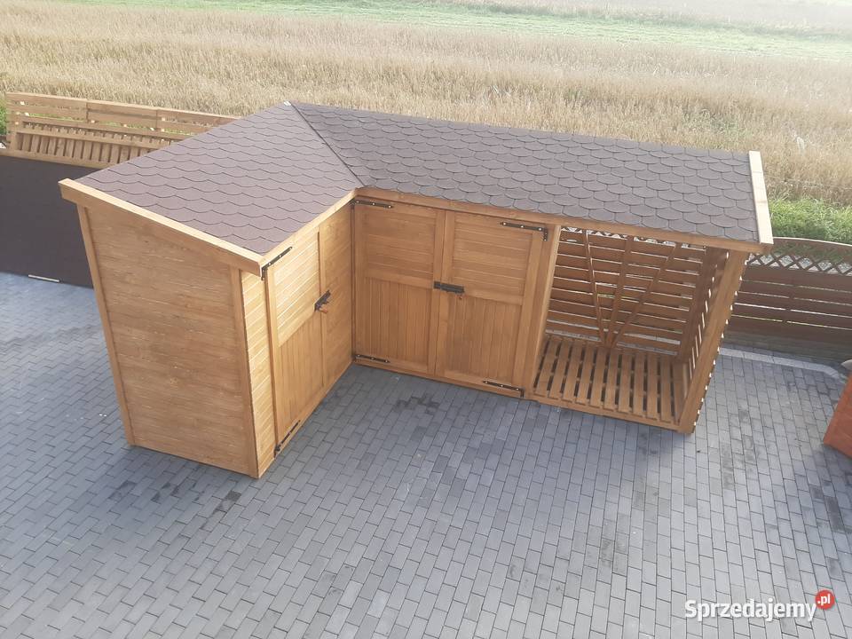 Domek narzędziowy narożny z drewutnią Jordanów