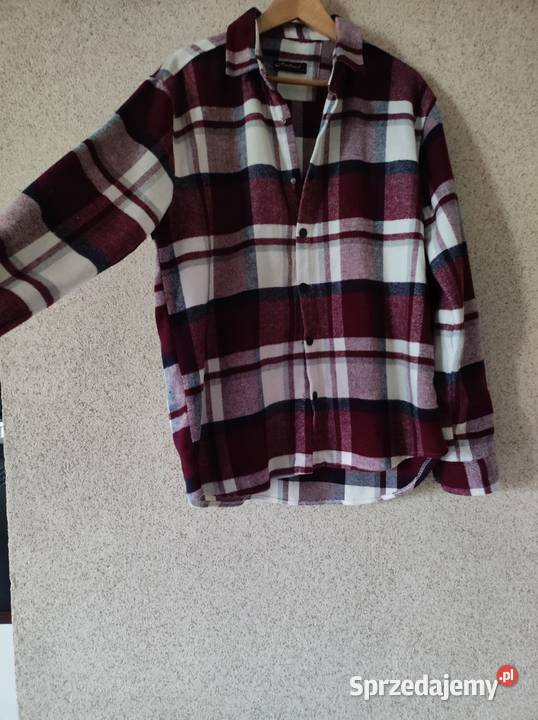 polarowa flanelowa koszula w kratę casual kurtka