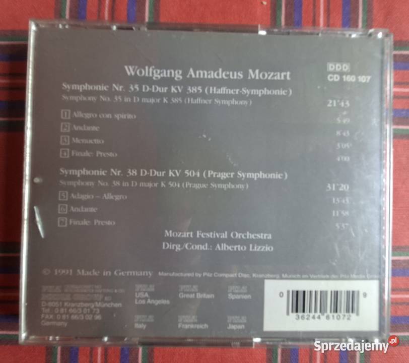 Wolfgang Amadeus Mozart Symphonien Vienna Master Kraków sprzedam