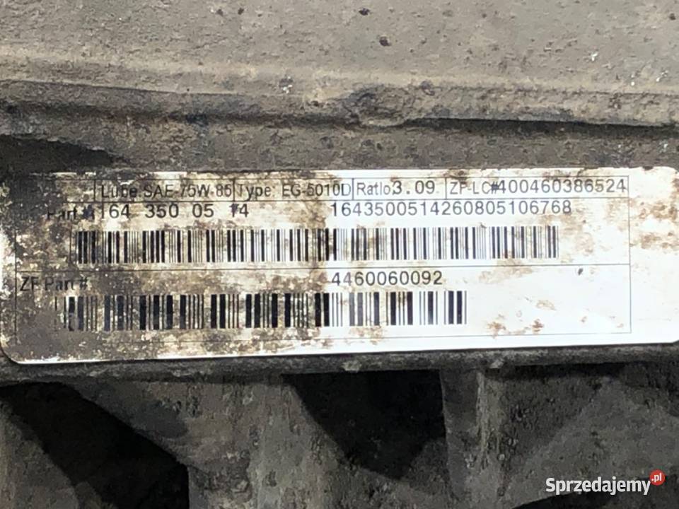 MOST DYFER TYŁ MERCEDES W164 A1643500514 40 306 Mosty