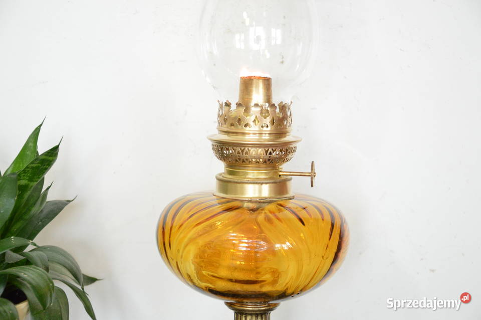 piękna szklana LAMPA NAFTOWA b stara Depose Jastrzębie-Zdrój