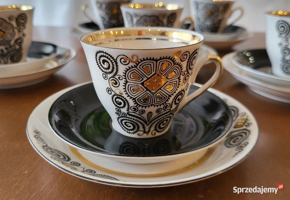 Porcelana łotewska RPR zestaw do espresso 6 osób Szczecin
