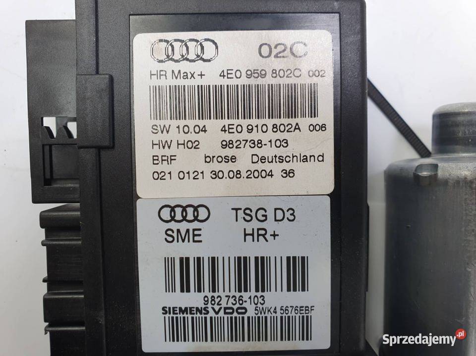 SILNICZEK SZYBY PT AUDI A8 D3 4E1959802C osobowe sprzedam