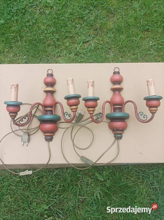 Kinkiet drewno metal Sterdyń