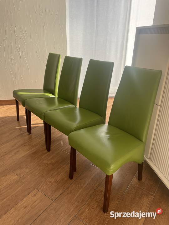 Sprzedam komplet krzeseł skóra naturalna piękny Krzesła Pruszków