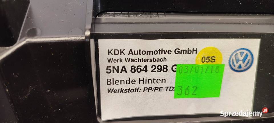 VW TIGUAN II KRATKA TUNELU PANEL 5NA864298G