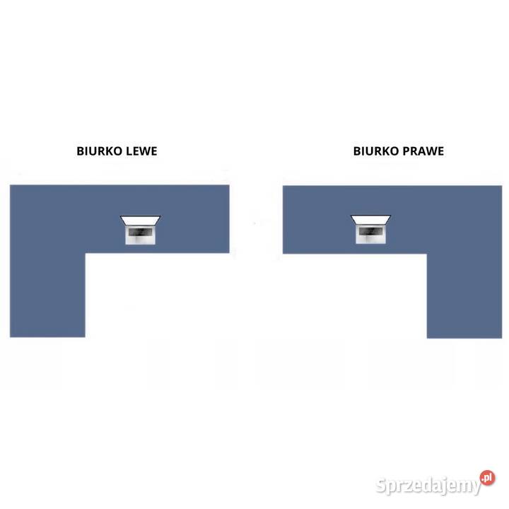 Biurko Narożne Drewno Dębowe Stalowy Stelaż z Gdów