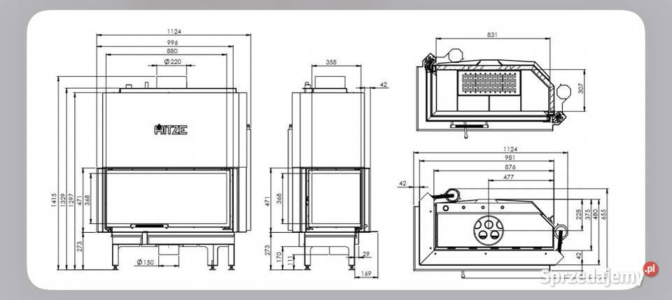 HITZE Wkład kominkowy z płaszczem wodnym ALAQS Poznań