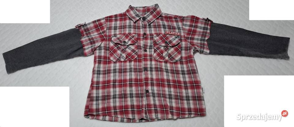 Koszula chłopięca w kratkę długi rękaw DMNK 122 Rozmiar 122 Czeladź