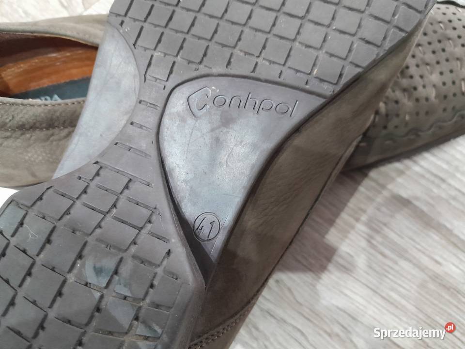 Buty mokasyny Conhpol męskie skóra szare 41 Wieliczka