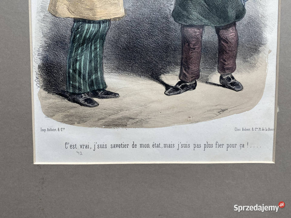 Oryginalna Francuska Litografia XIX w Szewc Warszawa sprzedam