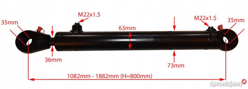 Siłownik Hydrauliczny 63x36 Skok 800 Mocowania Solec Kujawski