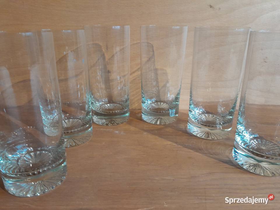 Piękne stare szklanki zestaw 6 zabytek PRL retro