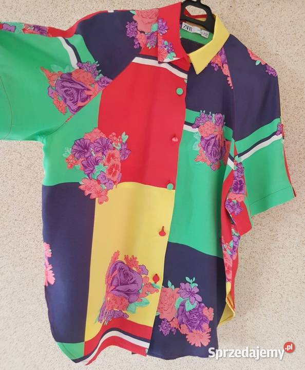 ZARA bluzka flower koszula Vintage Retro Kielce