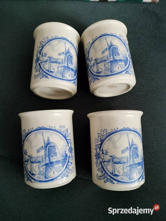 Zestaw kubki Tułowice wiatraki PRL Porcelana i szkło Choszczno sprzedam