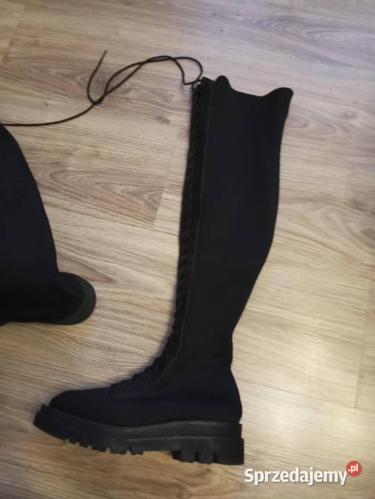 Świetne wysokie buty przejściowe wiosenne kolano Kraków sprzedam
