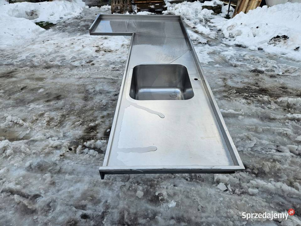 Blat narożny ze zlewem 285 x 1265 GRUBA STAL śląskie Góra sprzedam