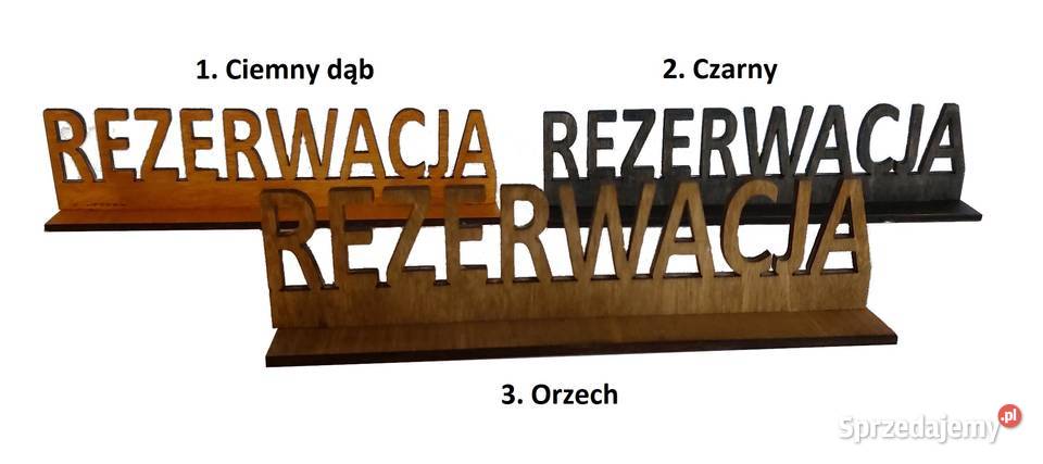 Tabliczka rezerwacja ze sklejki prosta Siedlce