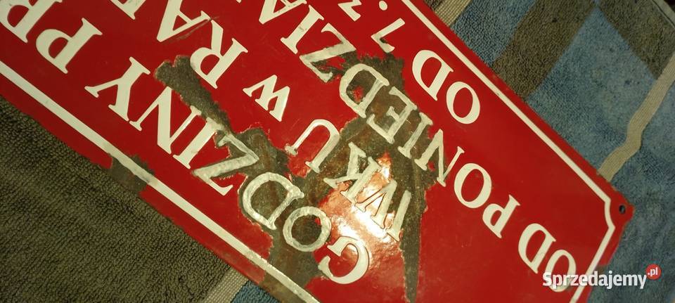 Emaliowana tablica z wojska PRL loftt uszkodzona podkarpackie Jarosław sprzedam
