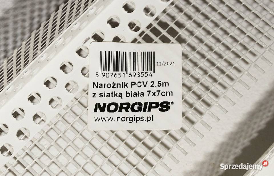 Narożnik PCV z siatką z włókna szklanego NORGIPS Gliwice
