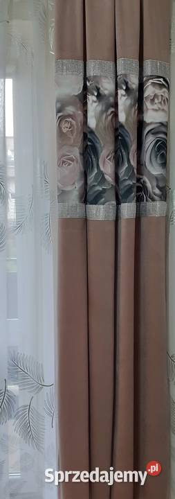 Zasłony velvet róże 3D wielokolorowy Wystrój okien Mława