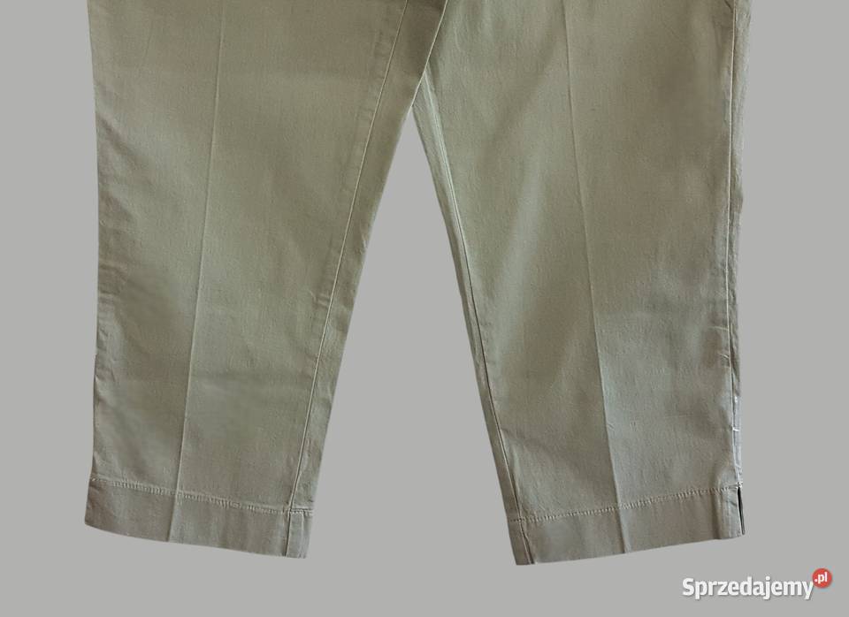 Damskie oliwkowe bawełniane spodnie proste Chrzanów