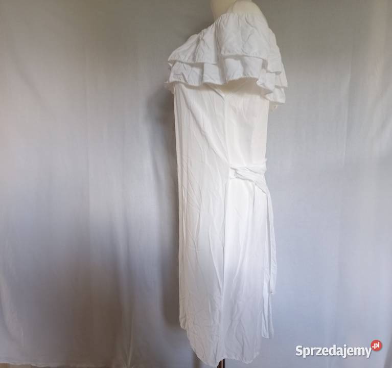 Sukienka biała Hiszpanka MINI r ML wiskoza NOWA Białystok sprzedam