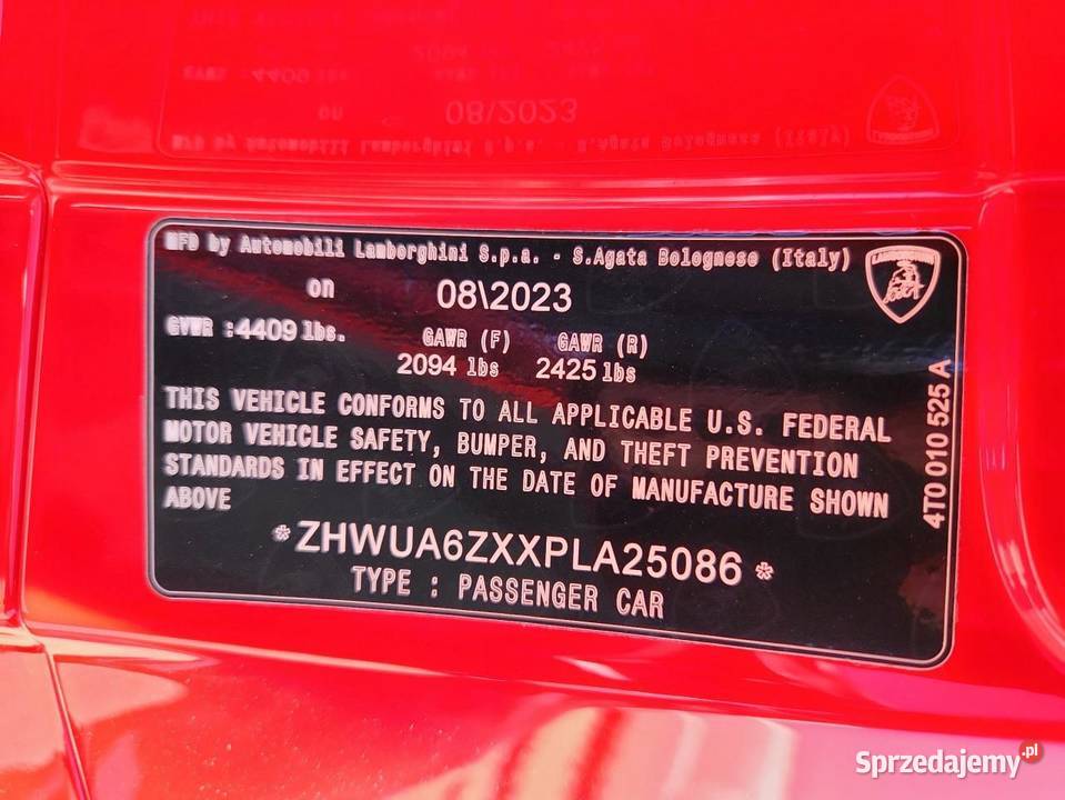 2023 LAMBORGHINI HURACAN STO