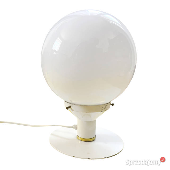 Biała kulista lampa stołowa space age Polska Warszawa