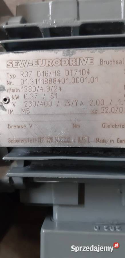 Motoreduktor 037 kW z regulacją wielkopolskie Leszno