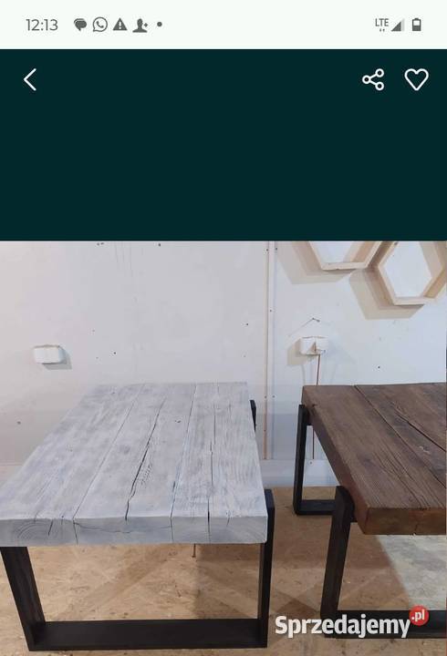 Stolik kawowy ze starych belek kantowek desek 50cm Białystok
