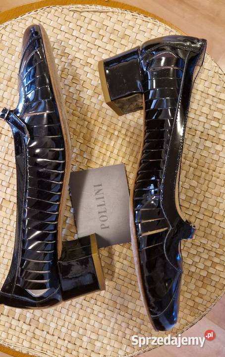 Damskie BUTY wizytowe Pollini czarne lakierki Lublin