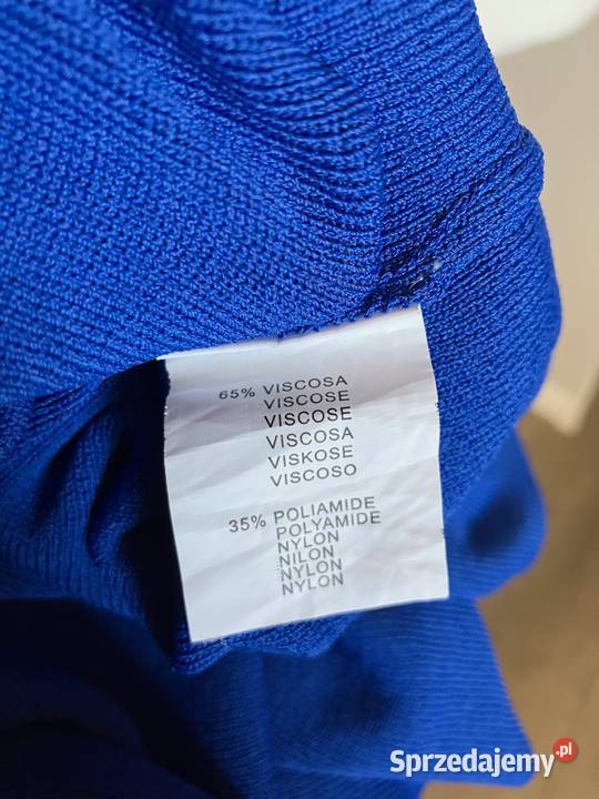 Nowy elegancki chabrowy włoski sweter bluzka