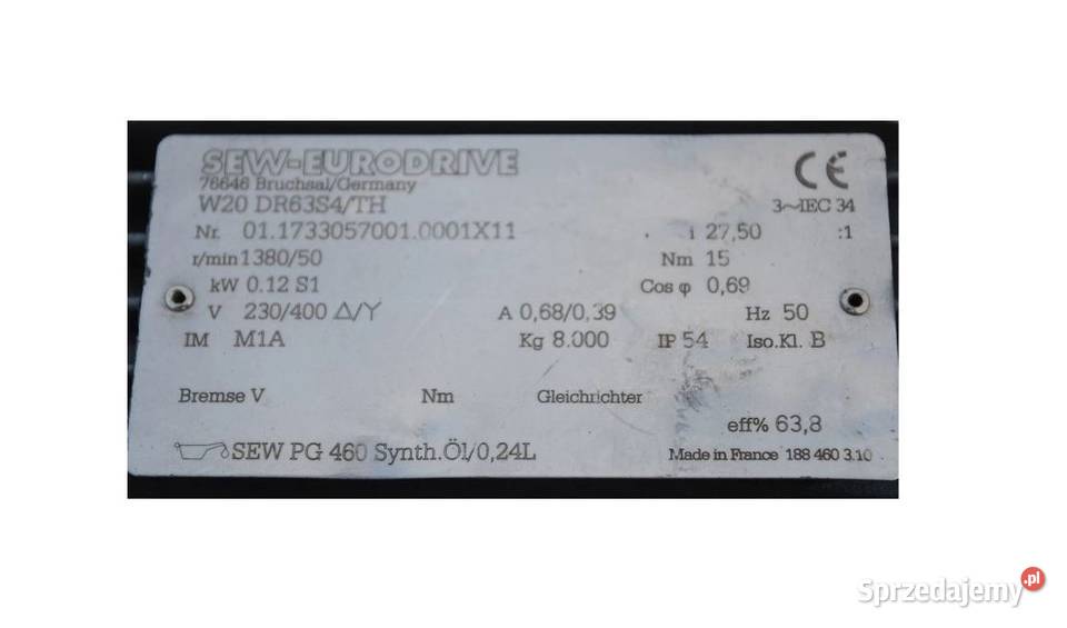 Motoreduktor kątowy 012kw 50obrmin Firmy SEW