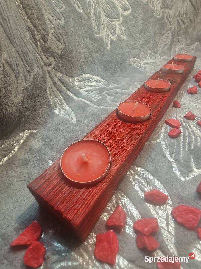 Świecznik Shou Sugi Ban drewno świerkowe