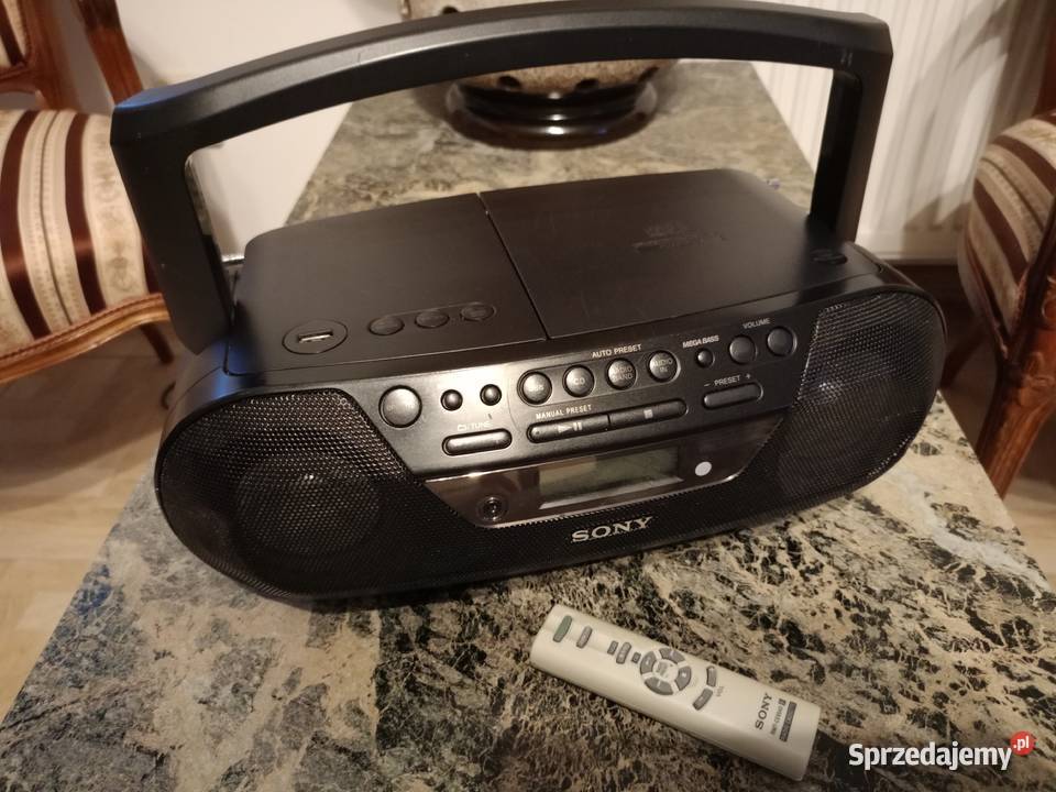 Boombox Radio SONY Mega Bass USB AUX Mp3 z pilotem.