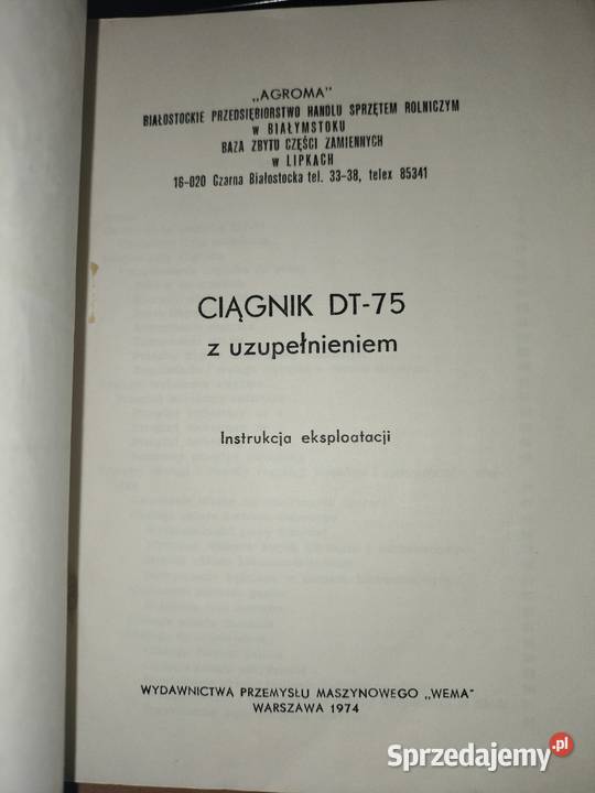 Instrukcja do DT75 Tarnawka Pierwsza