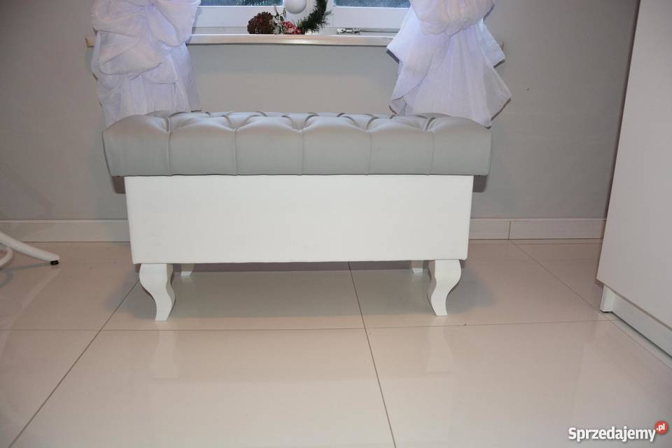 Pufa pikowana szara z kryształkami Otwierana Warszawa