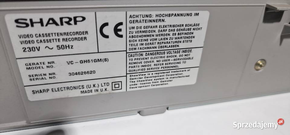 Video magnetowid Sharp VCGH61 Międzychód