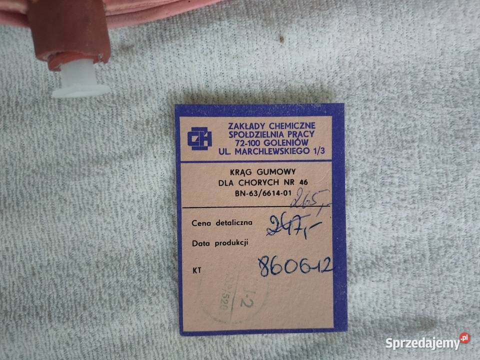 Sprzęt medyczny z PRL krąg gumowy Goleniów Kościan