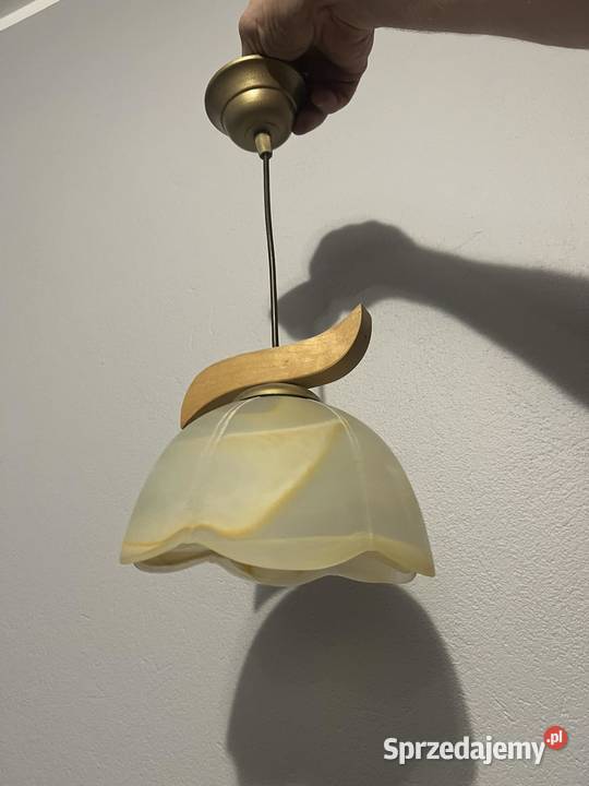 Lampa wisząca z drewnem elementem drewna sprzedam